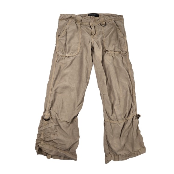 Sanctuary Clothing Tencel Blend Cargo‎ Pants Drawstring Khaki 25 Gorp Athleisure - Picture 1 of 10